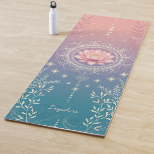 Himmlischer Lotus-Mandala-Name Pastell-Meditation Yogamatte