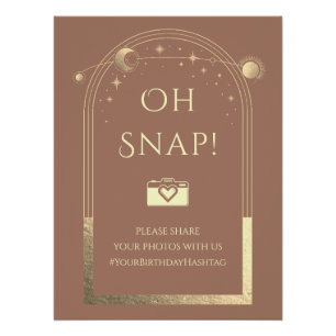 Himmlischer Mocha Gold Sonne Mond Sterne Oh Snap Poster