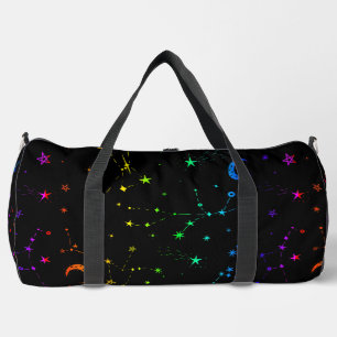 himmlischer Mond Stern Konstellation Regenbogen Duffle Bag