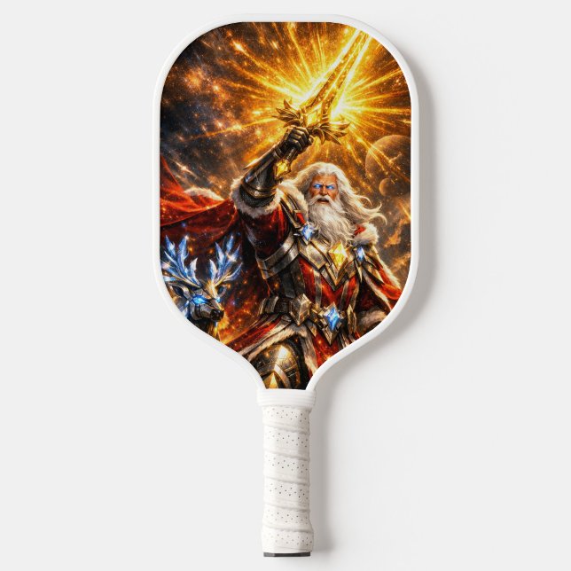 Himmlischer Paladin des ewigen Lichts Pickleball Schläger (“A guardian born of stars and courage.”)