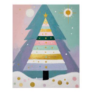 Himmlischer Pastell-Weihnachtsbaum Poster