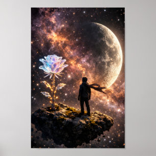 Himmlischer Prinz mit Kristallrosen-Asteroiden-Ill Poster