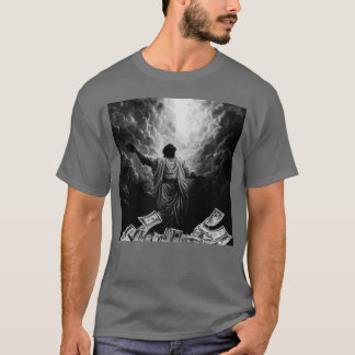 himmlischer Rapper, der Stapel von Bargeld von 80k T-Shirt