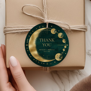 Himmlischer Smaragd Gold Mond Hochzeit Danke Geschenkanhänger