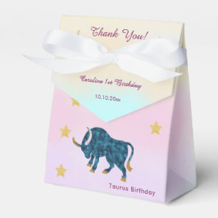Himmlischer Stier Wasserfarbe 1. Geburtstag Geschenkschachtel