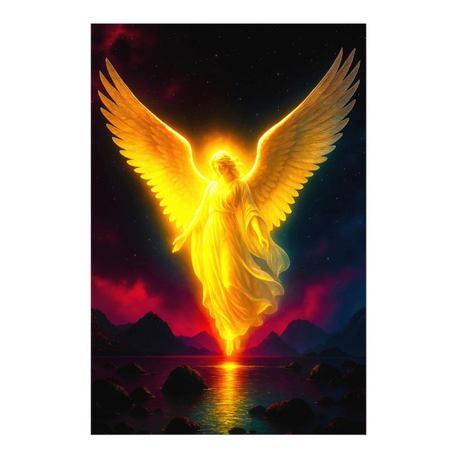 Himmlischer Wächter im goldenen Licht Fotodruck (Vorne)