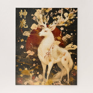 Himmlischer Weißhirsch Japanische Mythologie Kun Puzzle