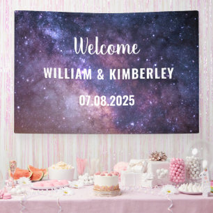 Himmlischer Weltraum Galaxie Nebel Elegante Hochze Banner