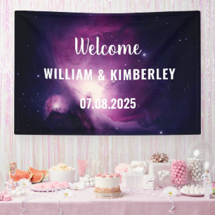 Himmlischer Weltraum Galaxie Nebel Elegante Hochze Banner