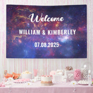 Himmlischer Weltraum Galaxie Nebel Elegante Hochze Banner