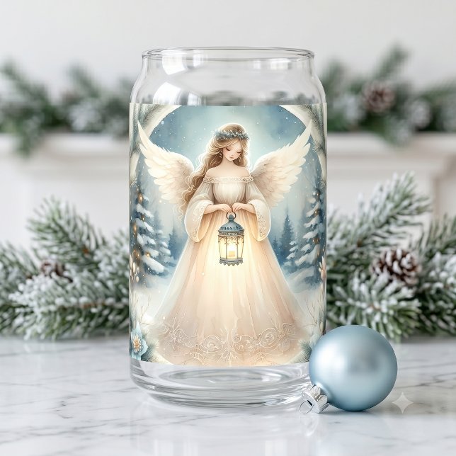 Himmlischer Winterengel - Laterne der Hoffnung Dosenglas (Celestial Winter Angel Lantern of Hope Can Glass)