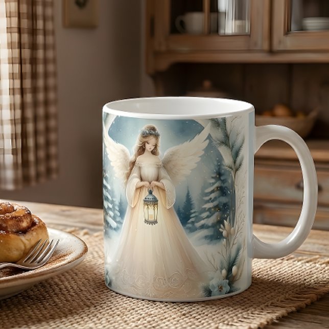 Himmlischer Winterengel - Laterne der Hoffnung Kaffeetasse (Celestial Winter Angel Lantern of Hope Coffee Mug)