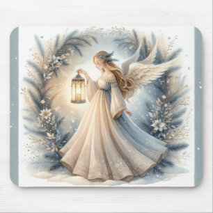 Himmlischer Winterengel - Laterne des Friedens Mousepad