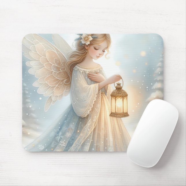 Himmlischer Winterengel Laterne des Trostes Mousepad (Mit Mouse)