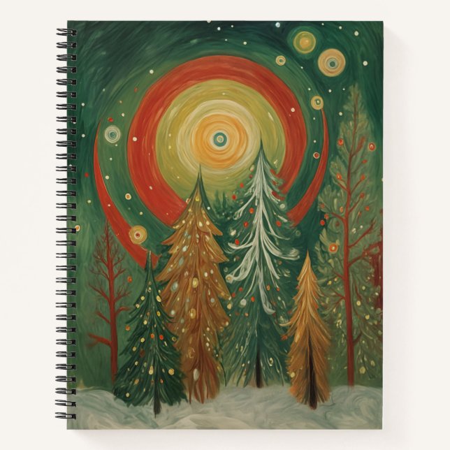 Himmlischer Winterhain Notizbuch (Vorderseite)