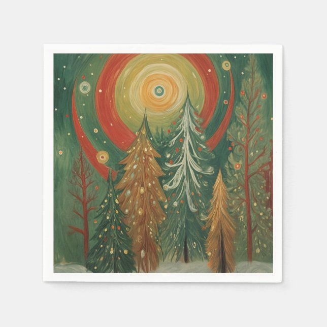 Himmlischer Winterhain Serviette (Vorderseite)