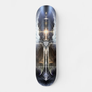 Himmlisches Angel Wing Cross Fraktal Skateboard