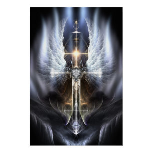 Himmlisches Angel Wing Cross Perfect Poster