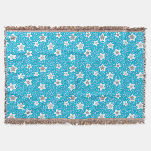 Himmlisches blaues Polka-Punkt-Retro mit Sternen Decke
