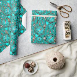 Himmlisches Blaues Traumflugmuster Geschenkpapier
