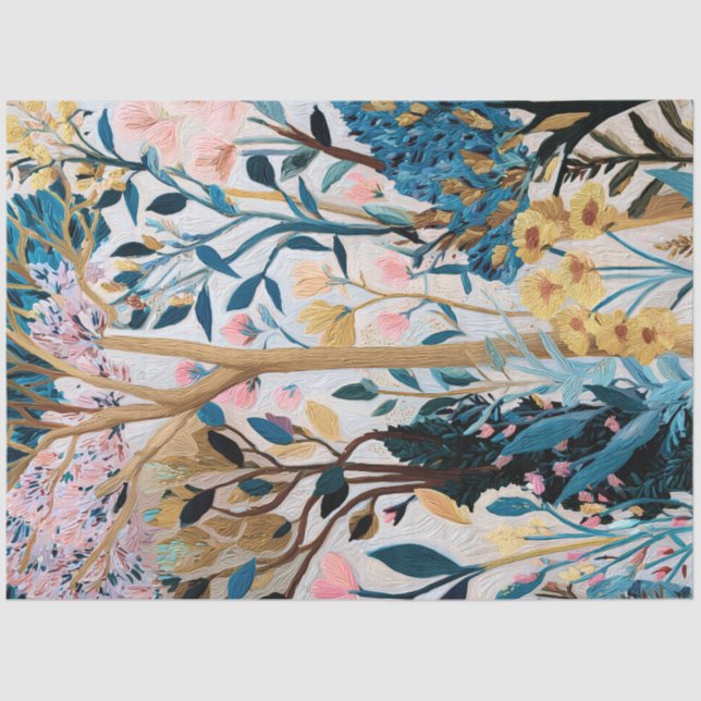 Himmlisches Blumen-Musselinpapier Seidenpapier (Vorderseite)