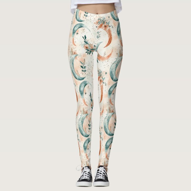 Himmlisches Blumenmuster (7) Leggings (Vorderseite)