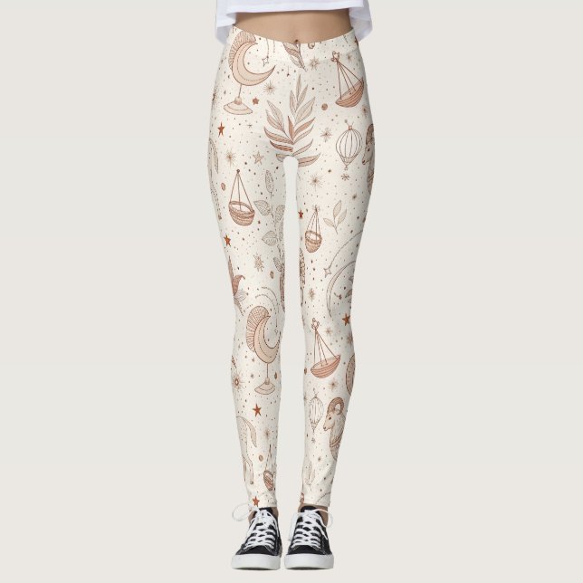 Himmlisches botanisches Muster (1) Leggings (Vorderseite)