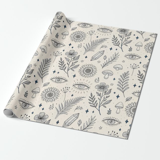 Himmlisches botanisches Muster (4) Geschenkpapier (Ungerollt)
