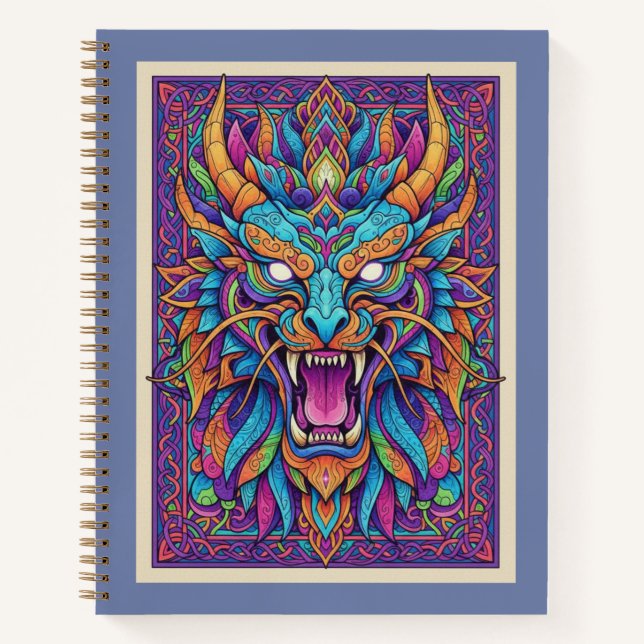 Himmlisches Brüllender-Drache-Mythik-Journal Notizbuch (Vorderseite)