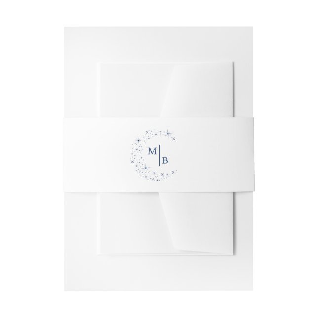 Himmlisches Elegantes Hochzeitsmond-Monogramm Einladungsbanderole (Vorderseite Beispiel)