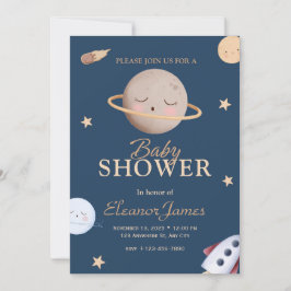 Himmlisches Funkeln Kleiner Stern Mond Baby Shower Einladung