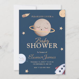 Himmlisches Funkeln Kleiner Stern Mond Baby Shower Einladung