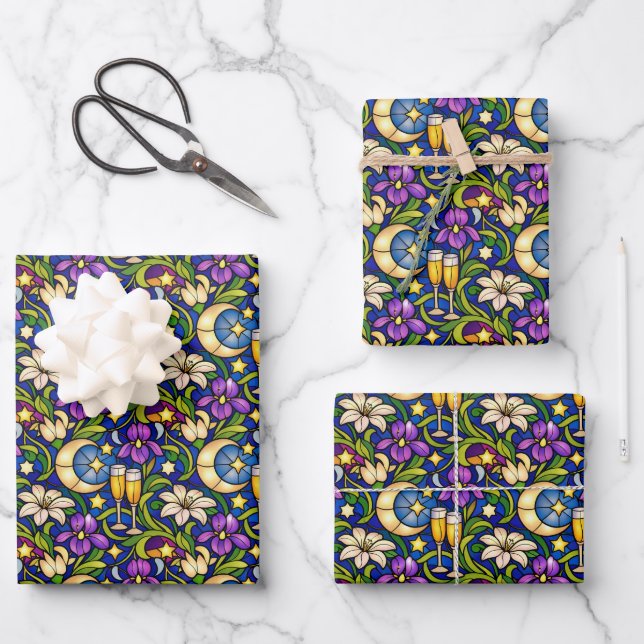 Himmlisches Garten-Toast-Muster Geschenkpapier Set (Vorderseite)