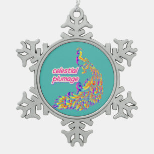 himmlisches Gefieder Schneeflocken Zinn-Ornament