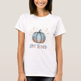 Himmlisches Gold-Blau-Kürbis T-Shirt