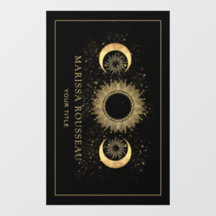 Himmlisches Gold Schwarze Sonne Mond Fensterfolie Fensteraufkleber
