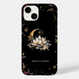 Himmlisches Gold Sonne, Mond, Lotus Sterne Case-Mate iPhone 14 Hülle