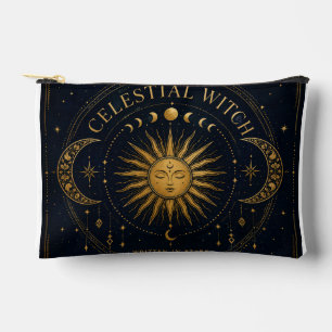 Himmlisches Gold Sonnenstrahl Mond & Sterne Spirit Zubehörtasche
