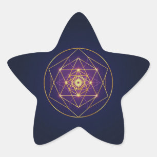 Himmlisches goldenes Mandala — Balance im Unendlic Stern-Aufkleber