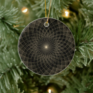 Himmlisches goldenes Mandala-Keramik-Ornament Keramik Ornament