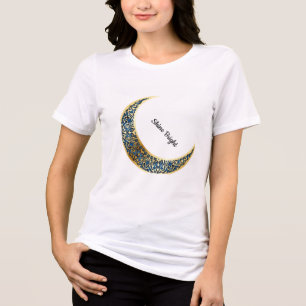 Himmlisches Halbmond-Mandala-Grafik Tri-Blend Shirt