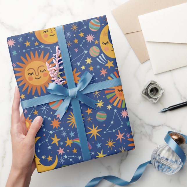 Himmlisches handgezeichnetes Muster - Geschenkpapi Geschenkpapier (Schenken)