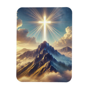 Himmlisches Heiliges Kreuz in majestätischen Berge Magnet