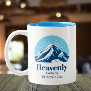 Himmlisches kalifornisches Skigebiet Café Zweifarbige Tasse