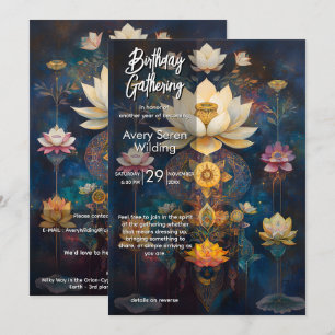 Himmlisches Licht Lotusblumen-Design Einladung
