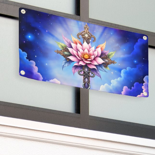 Himmlisches Lotus-Kreuz  Banner (Äußeres Gebäude)