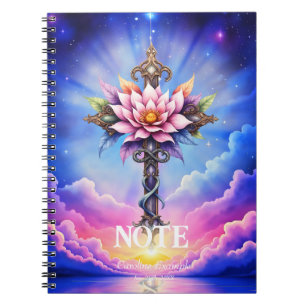 Himmlisches Lotus-Kreuz Notizblock