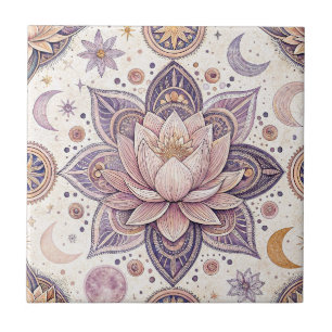 Himmlisches Lotus-Mandala Spirituelles Designmuste Fliese