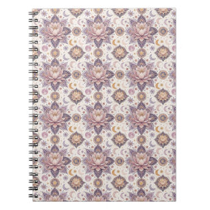 Himmlisches Lotus-Mandala Spirituelles Designmuste Notizblock