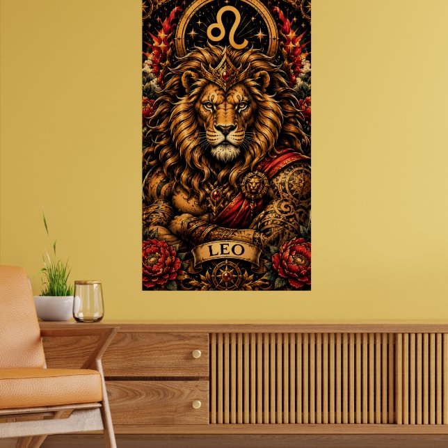 Himmlisches männliches Sternzeichen Löwe-Design Poster (Wohnzimmer 2)